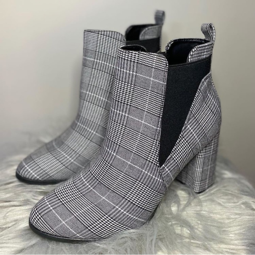 Plaid Ankle Boots